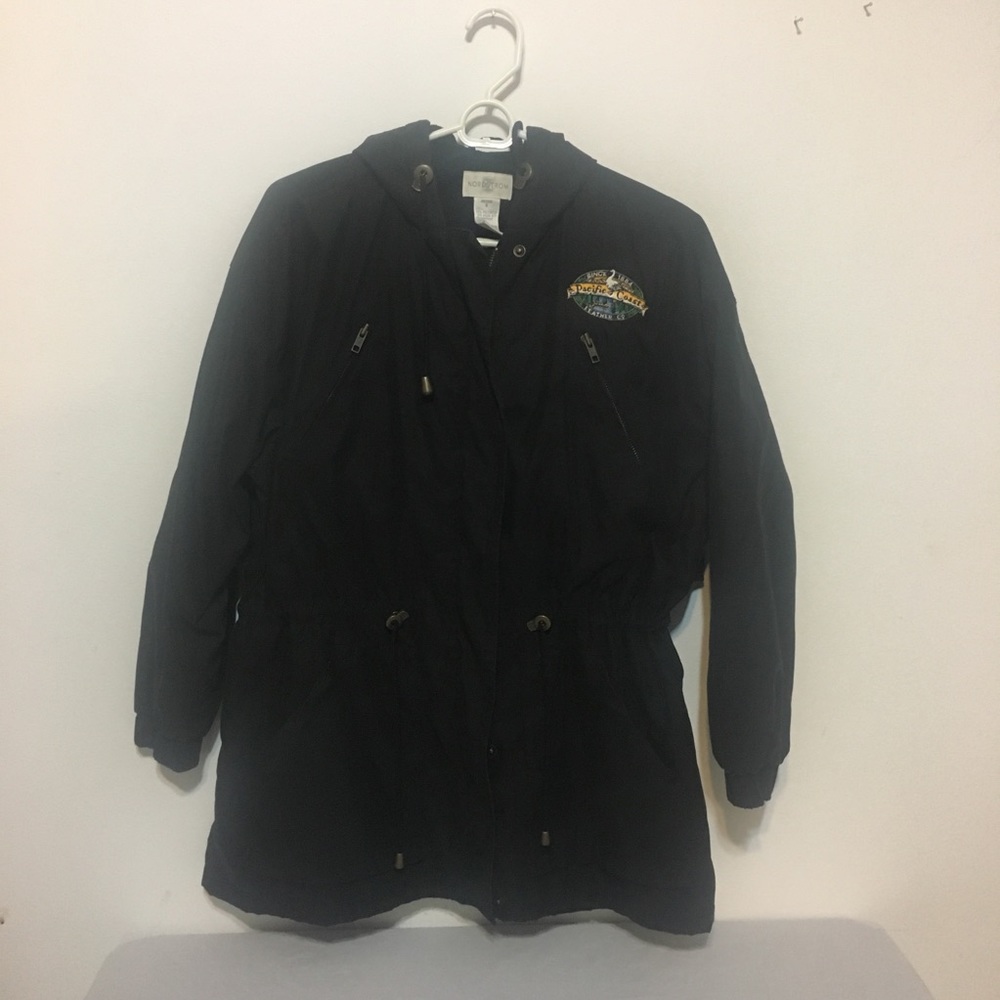 Black Hooded fleece-Lined Coat Parka